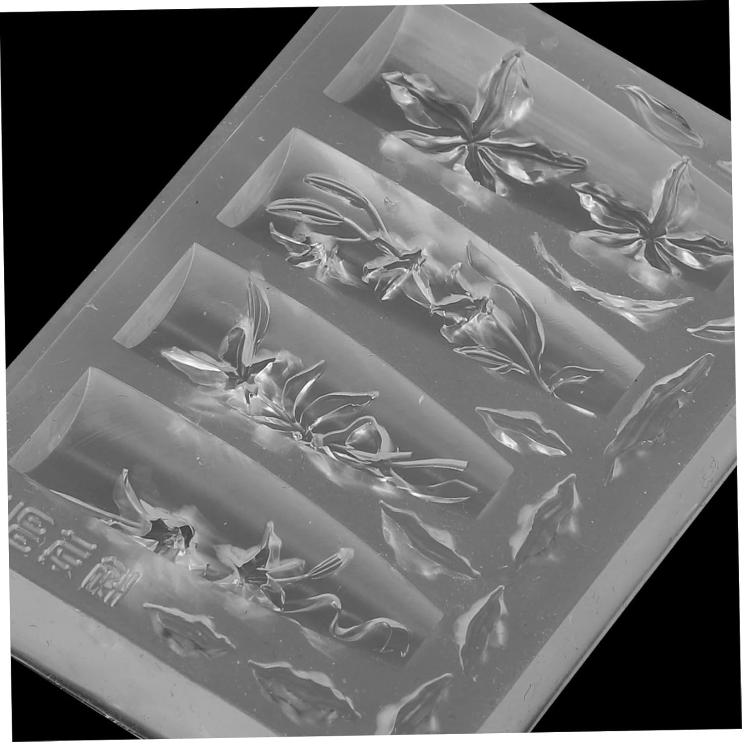 SAFIGLE Lily Flower Silicone Nail Mold for Manicure Art Chinese Style Floral Embossed Nail Sculpting Tool for Salon and Home Use image number 1