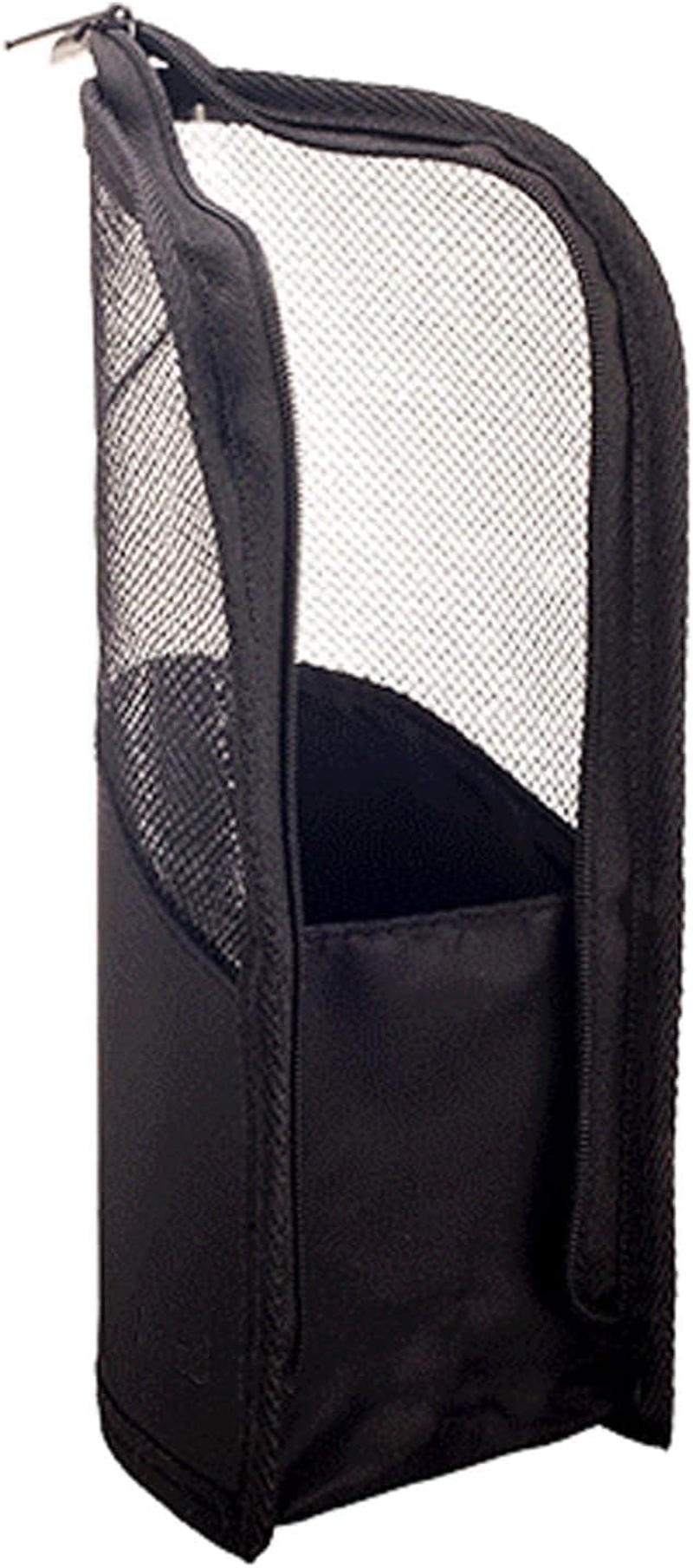 Makeup Brush Holder Travel, Mesh Cosmetic Organizer Bag with Zipper (Black)