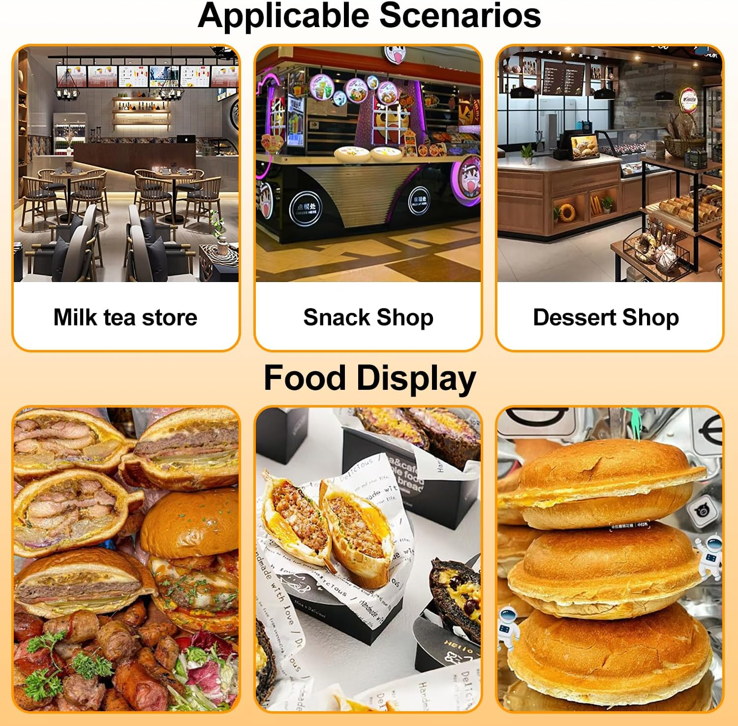 Zertylre Burger Waffle Maker, Non Stick Electric Panini Press Machine, Electric Heating Single Head Ice Cream Burger Machine, Double-Sided Heating, 50-300℃, 5 Minutes Timer (A Style)