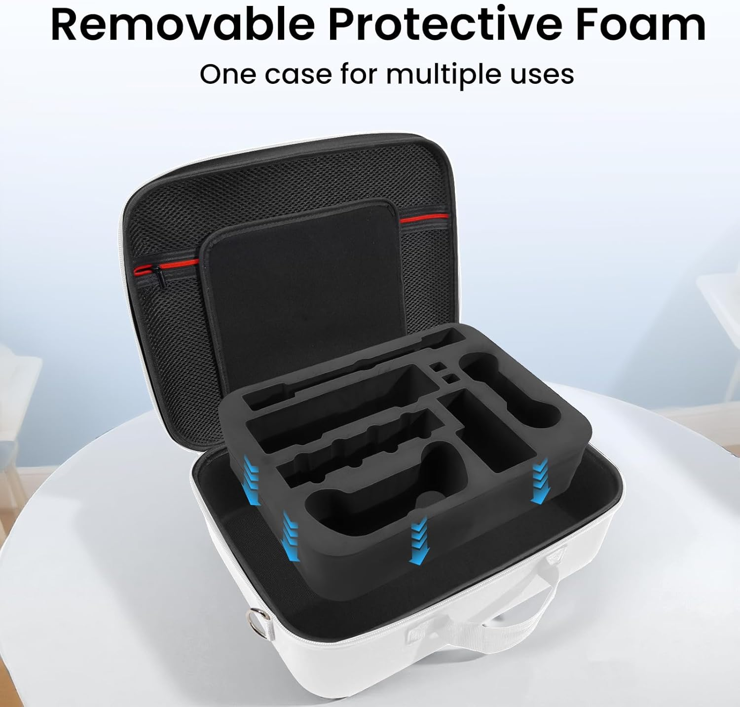 Carrying Case for Switch 2 [White] &ndash; Large Capacity Travel Storage Bag, Compatible with 2025 Switch Model, Shockproof Waterproof EVA Hard Shell, Lightweight with Handle Strap for Console & Accessories