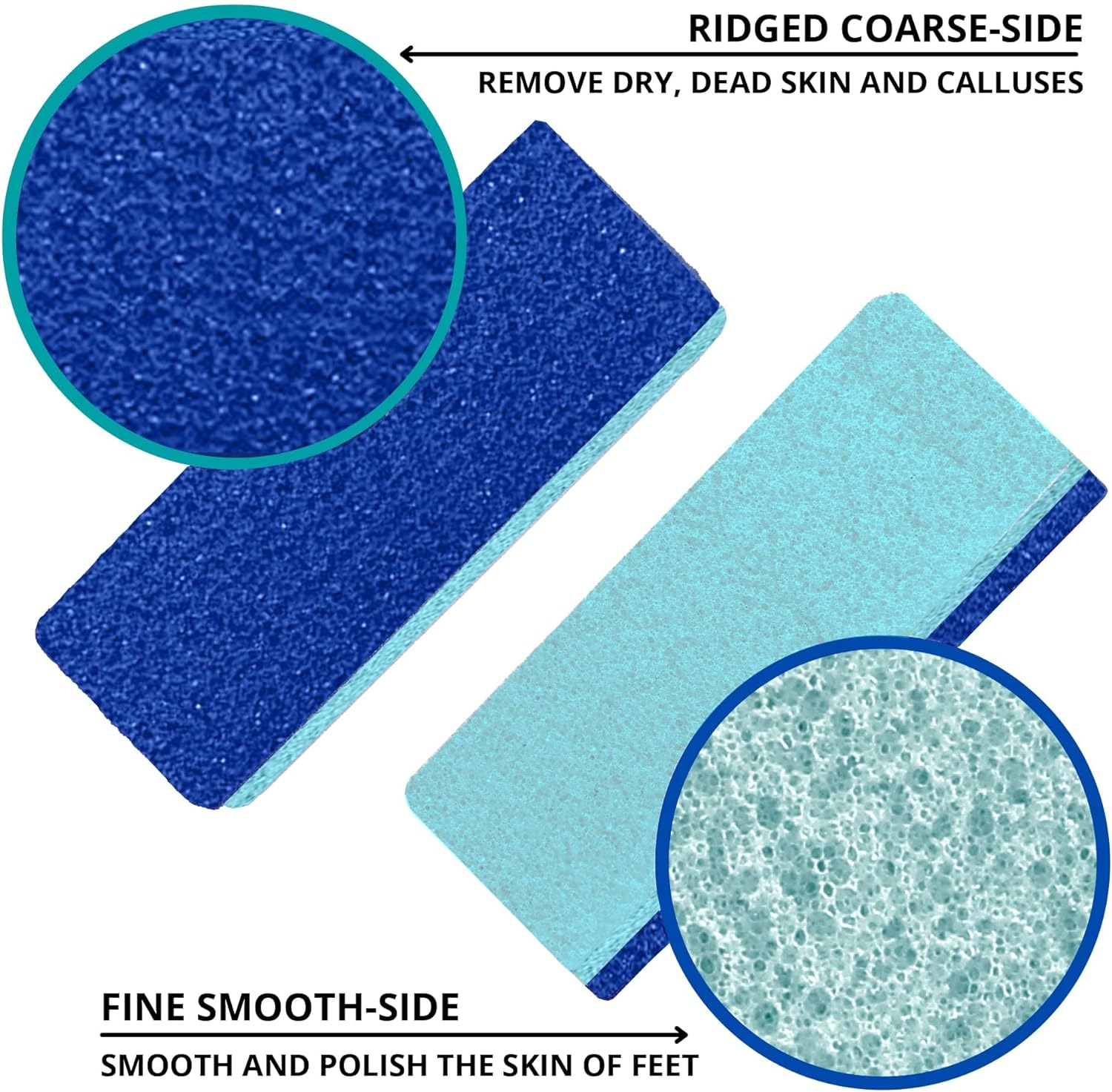Foot Pumice Stone for Feet Hard Skin Callus Remover and Scrubber (Pack of 4) Blue image number 4