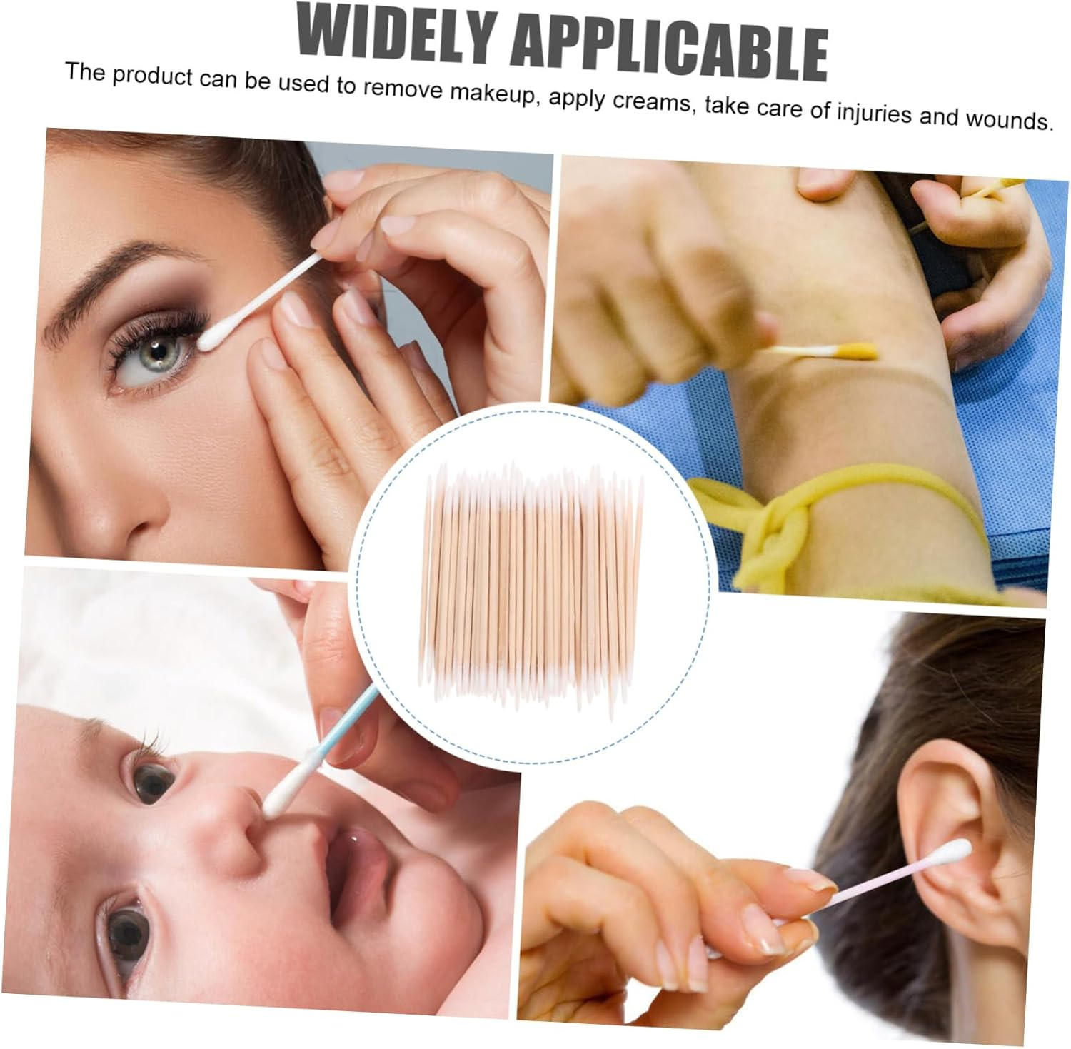High Precision Double Pointed Cotton Swabs Wooden Handle Sterilized for Beauty Routine Cleaning image number 4
