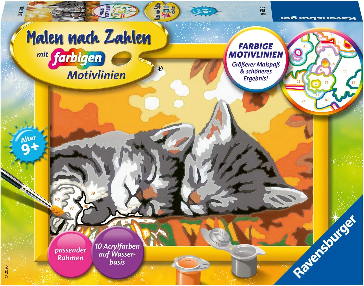 Ravensburger Malen Nach Zahlen 28696 - K&auml;tzchen Im Herbst - Kinder Ab 9 Jahren