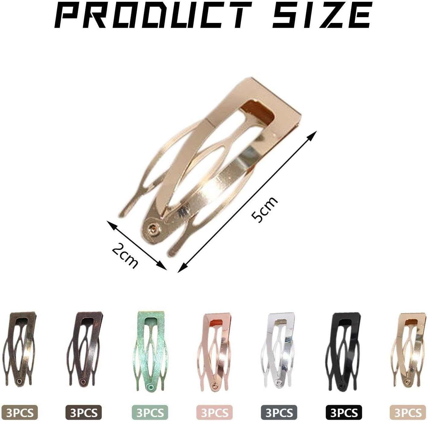 Pack of 21 Hair Clips with Press Studs, Colourful and Bright Designs, Creative Hair Decorations, Suitable for Students and Young Women. image number 1