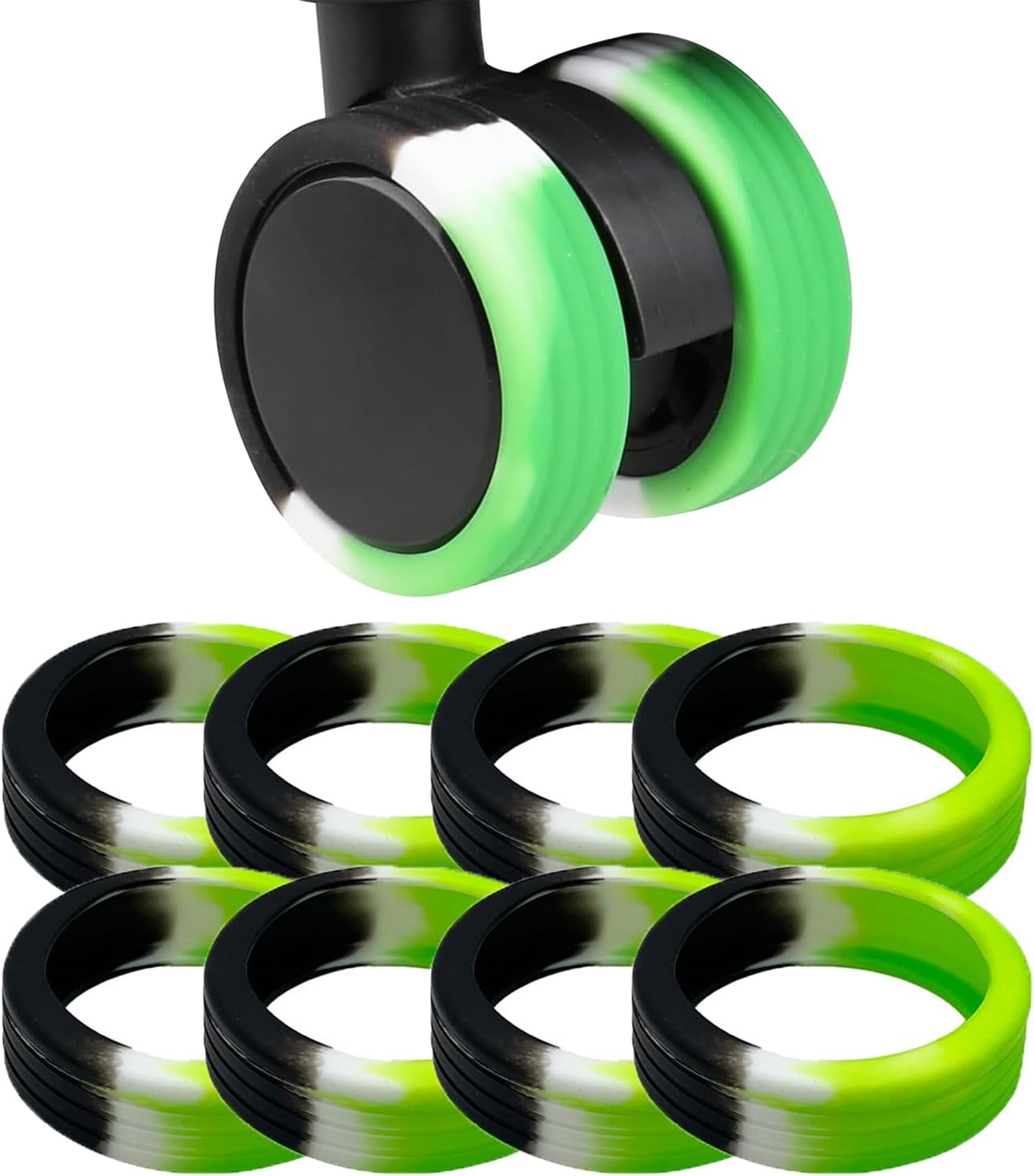 MKUCCD Luggage Wheel Cover Protectors, 8 Pcs Silicone Noise Reducing Wheel Covers, Abrasion and Shock Absorbing