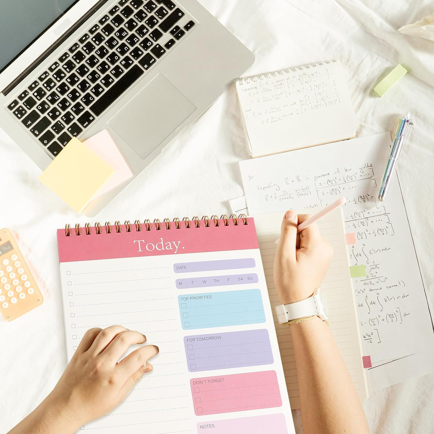 Ztowoto Daily Planner for Productivity52 Days Spiral to Do List Notebook，Undated Student Daily Planner 6.8 * 9.7Inch ，To Do List for Planning,Daily Goals,To Do List Pad(Purple) image number 1