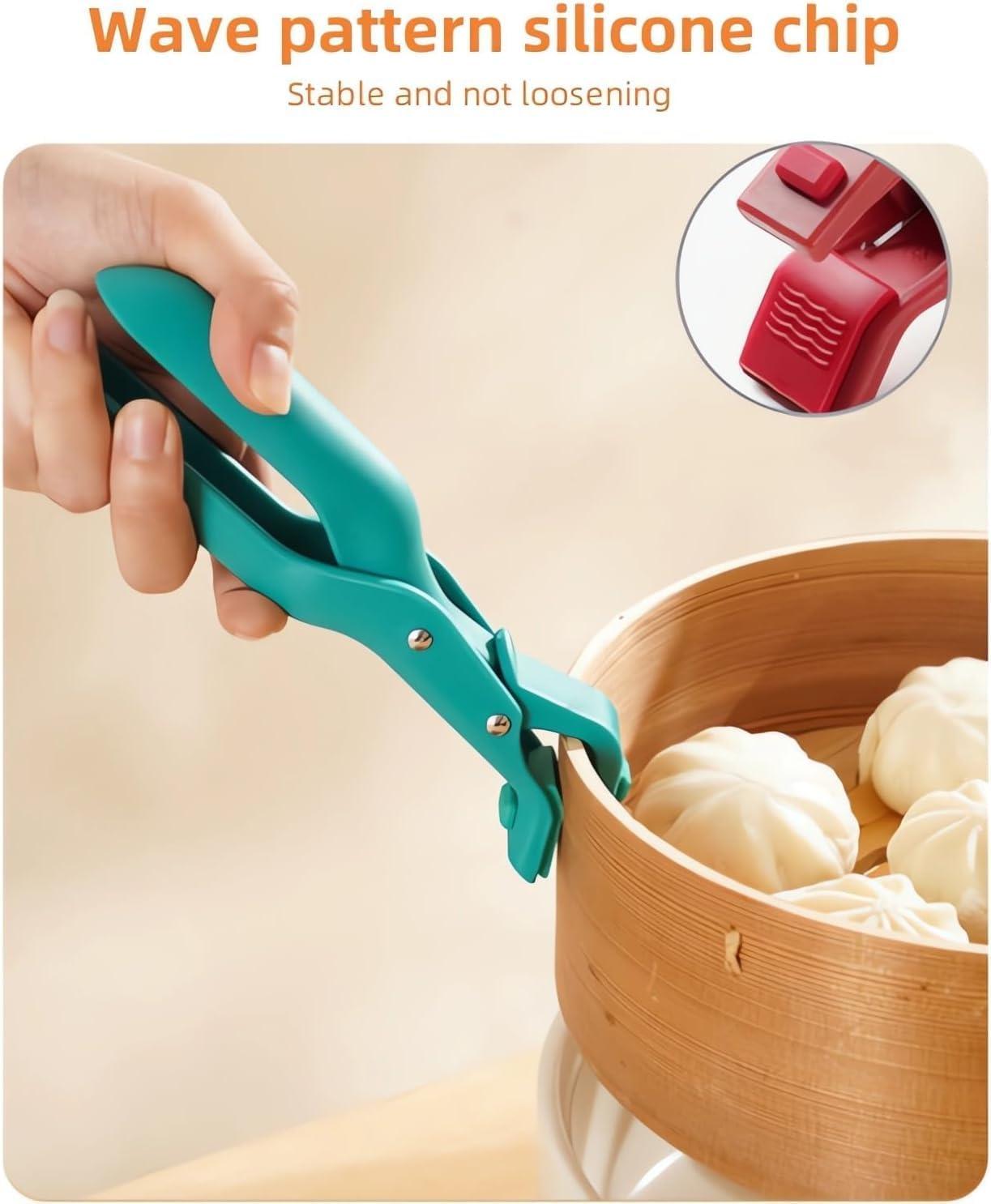 Multi-Purpose Anti-Scalding Bowl Holder Clip for Kitchen, Kitchen Anti-Scalding Anti-Slip Clip, Silicone Non-Slip Anti-Scalding Clip, Heat Insulation Anti-Scald Clamp Gripper, for Pots Dish (Red+Blue) - Red+Blue image number 3