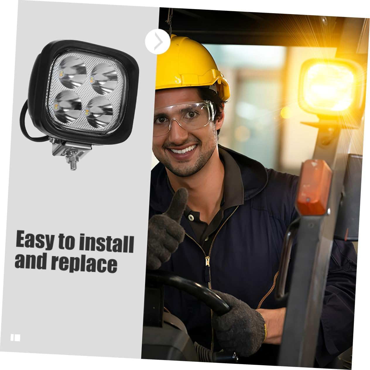 Iplusmile LED Forklift Lights 2 Pack Complete Assembly Powerful Illumination Long-Life High Visibility Replacement Work Lights image number 1