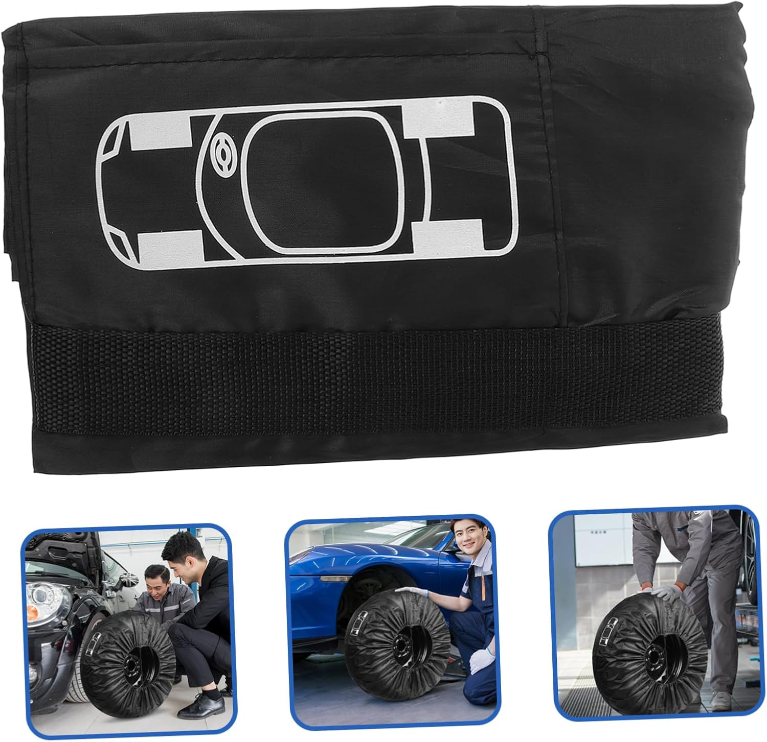 GLEAVI 4Pcs Spare Tire Cover for Cars Automotive Tire Protector Wide Compatibility Sunlight and Wear Resistant Polyester Easy Storage Design image number 3