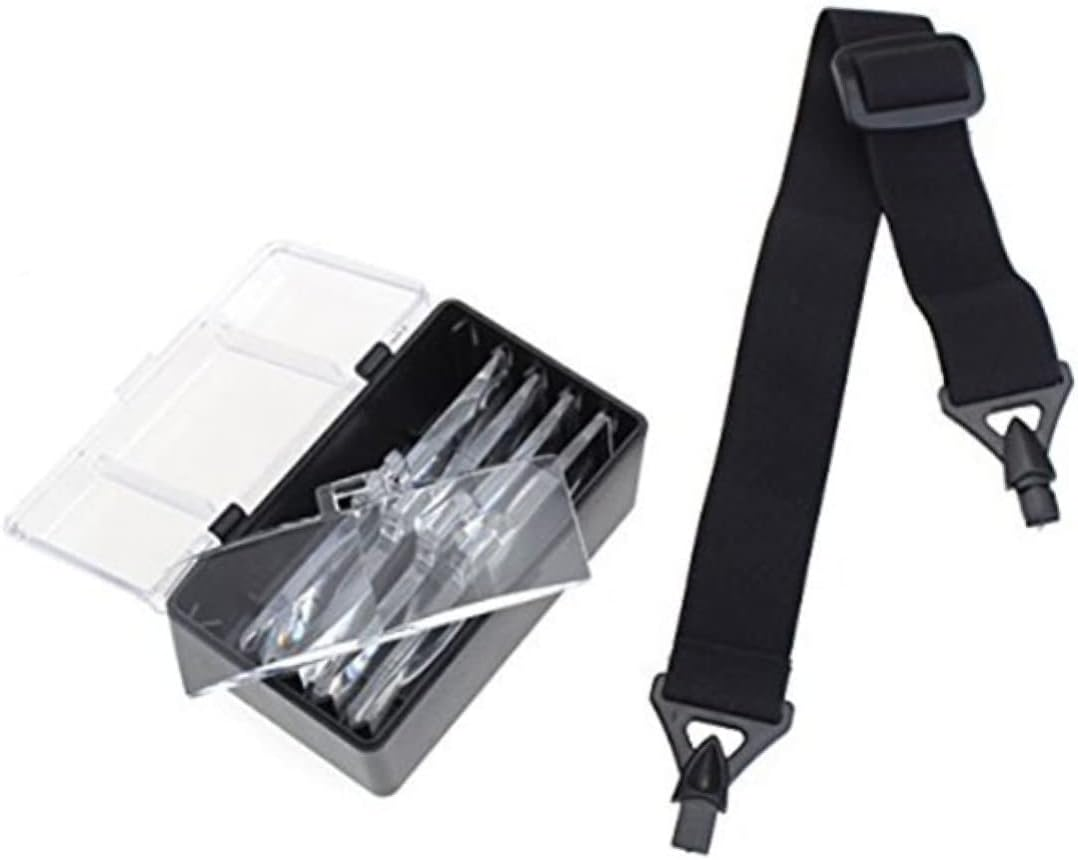 Headband Magnifier Loupe Led Light, 5 Interchangeable Lenses, Black Goggle Visor for Reading, Jewelry Crafting, and Close Work image number 1