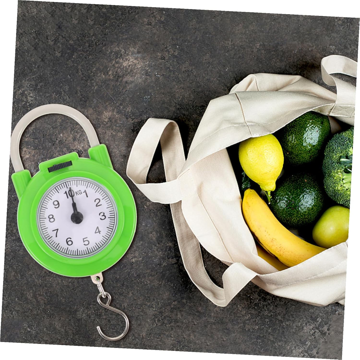 WEKADRIN Portable Manual Spring Luggage Scale with Hook High Precision Travel Suitcase Weight Scale Fluorescent Green image number 3