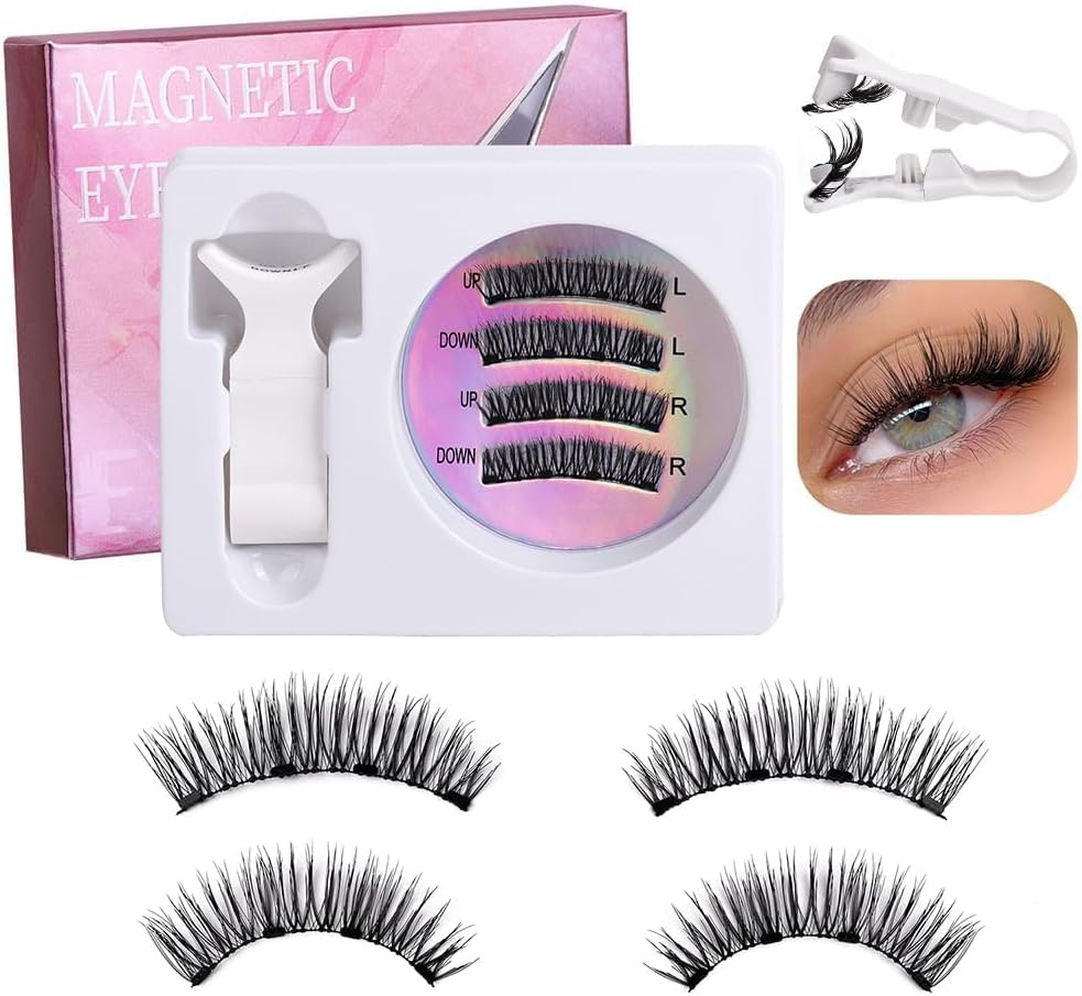 TTPSRY Magnetic False Eyelash Kit Glue Free, Easy to Apply, Natural-Looking Lashes with Magnetic Alignment, Perfect for Beginners and Daily Use(#4)