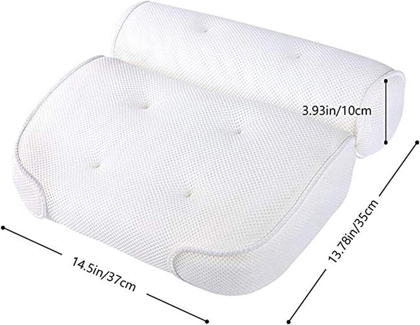 Bath Pillow, Bath Pillows for Bathtub, Bathtub Home Spa Soft Pillow with 3D Air Mesh Breathable and 6 Suction Cups, Head, Neck, Back and Shoulder Support, Air Dry with Hanging Hook image number 6