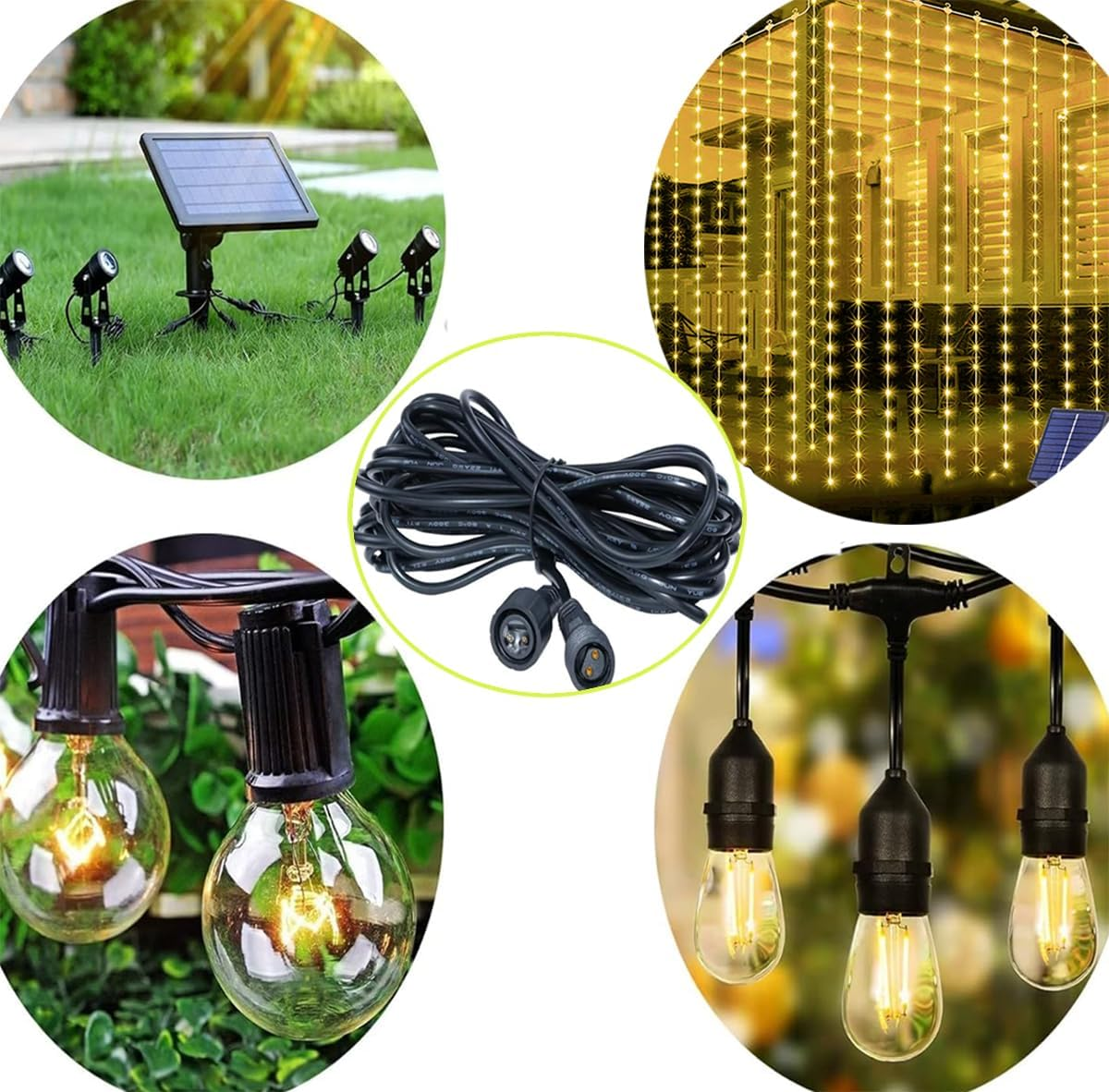 Joysing Fairy Lights Extension 10 M 2-Pin Fairy Lights Extension Cable, IP65 Waterproof Extension Cable Fairy Lights Outdoor for Garden Light Christmas Lighting LED Fairy Lights image number 1