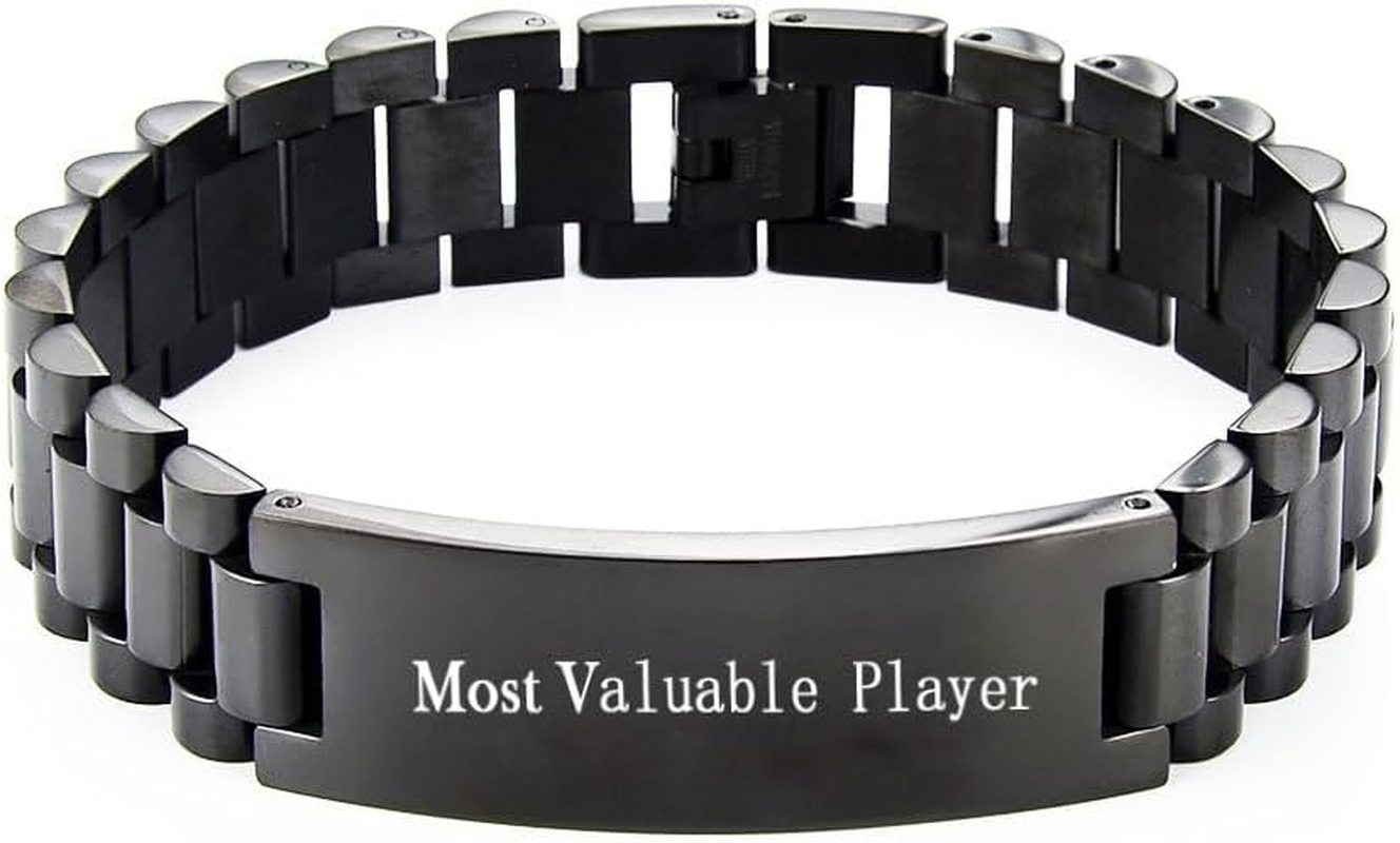 MVP Bracelet Most Valuable Player Bracelet Award Gift Winner Tournament Championship Ring Trophy Ring Black Titanium