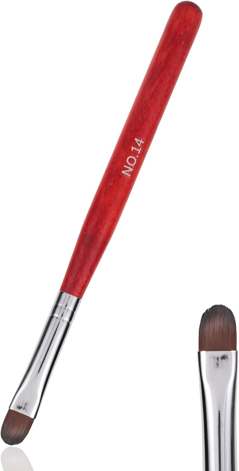 2Pcs French Brush for Nails, French Tip Brush with Wooded Handle Clean up Brushes Gel Nail Polish Nail Design Tools for Professional Manicure DIY Salon Home Use image number 2