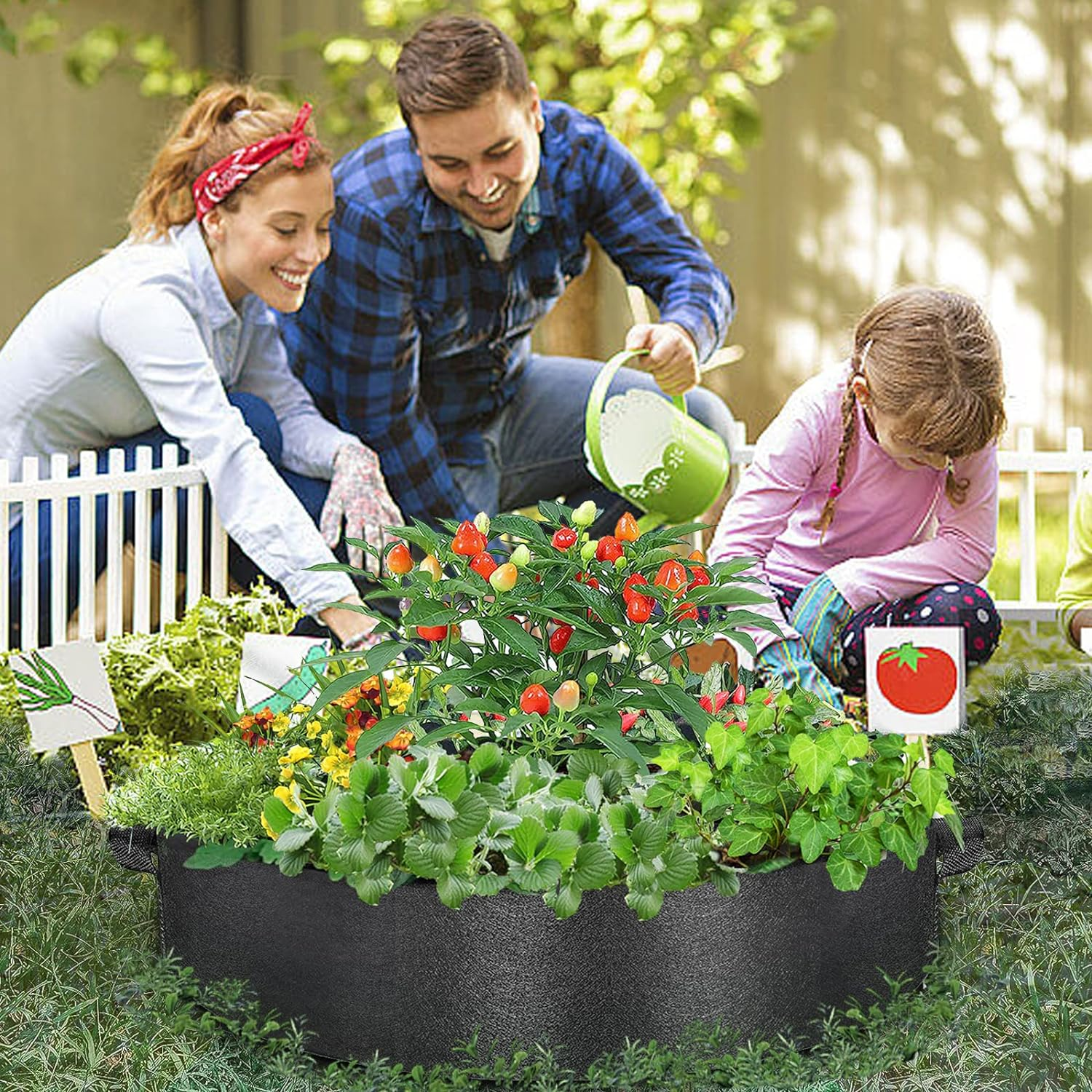 Fabric Raised Garden Bed, 2-Pack 50 Gallon Large Grow Bags, Durable Breathe Garden Raised Planting Bed with Handles, round Planter Bags Container for Growing Vegetables Outdoor image number 6