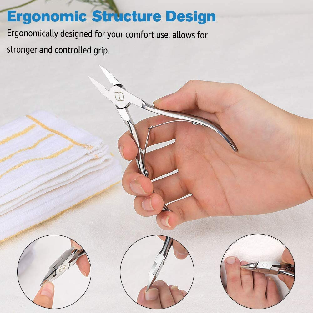 FERYES Toenail Clippers Straight Blade for Thick Toenails, Nail Clippers for Thick and Ingrown Nails - High Temperature Forging Stainless Steel Toe Nail Tools image number 3