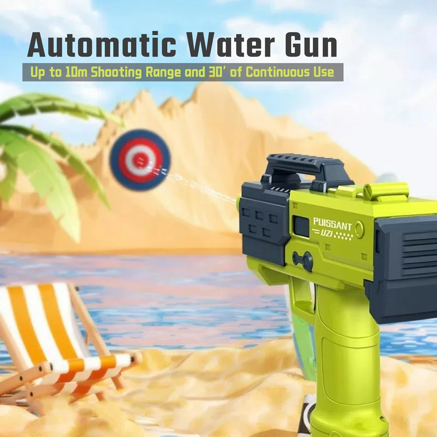 Electric Water Gun, Automatic Water Gun, 10M Range Battery Powered High Power Electric Squirt Gun, Full Auto Water Pistol with High Pressure, 300Ml Large Capacity Water Bottle Electric Water Gun image number 6