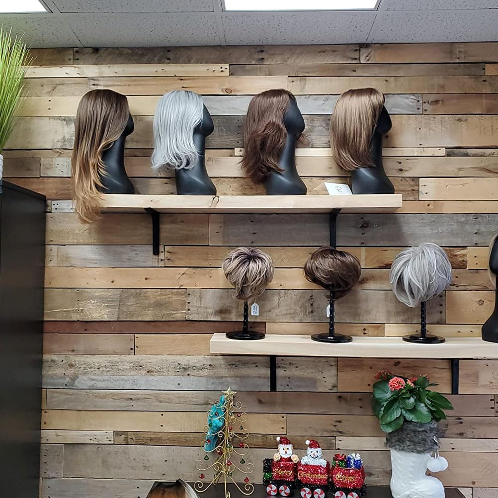 Baluue Head Model Foam, Plastic Mannequin for Wig Hat Scarf, Lightweight Manikin Head for Female Foam Head Display Stand, Black image number 3