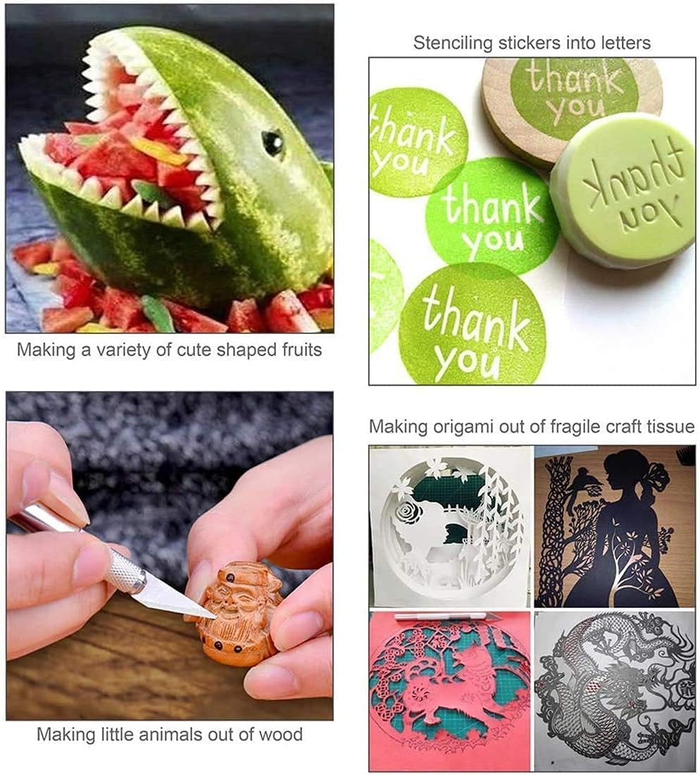 DIYSELF 23 Pack Craft Knife Precision Hobby Knife Kit, 1 Exacto Knife with 20 Spare Art Knife Blades for Art, Scrapbooking, Stencil image number 2