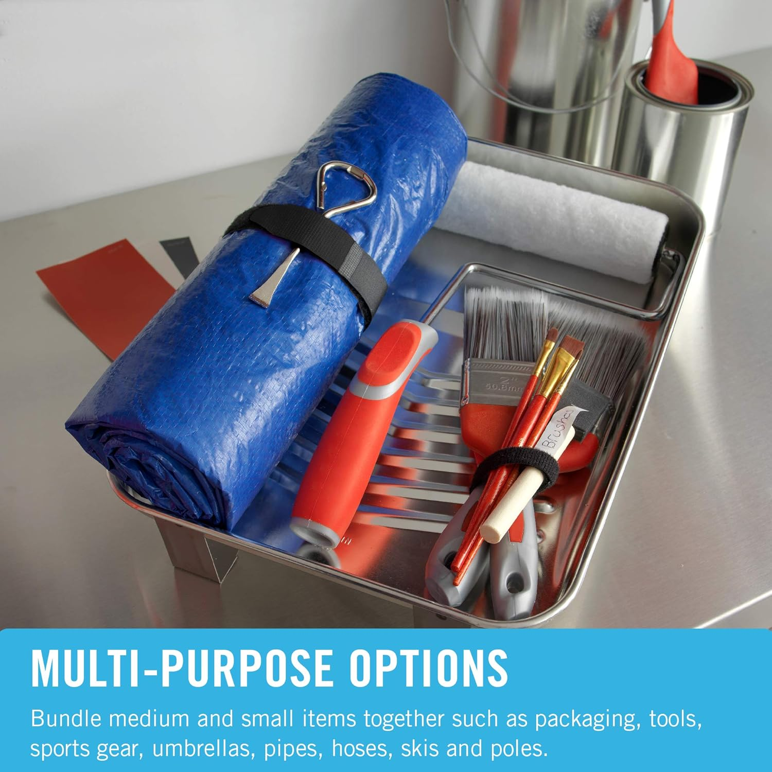 VELCRO Brand Bulk Pack 12 Reusable Fastening Cable Straps with Buckle Variety Sizes 8"-12"-18" Multi-Purpose Cinch Strap VEL-30100-AMS image number 5