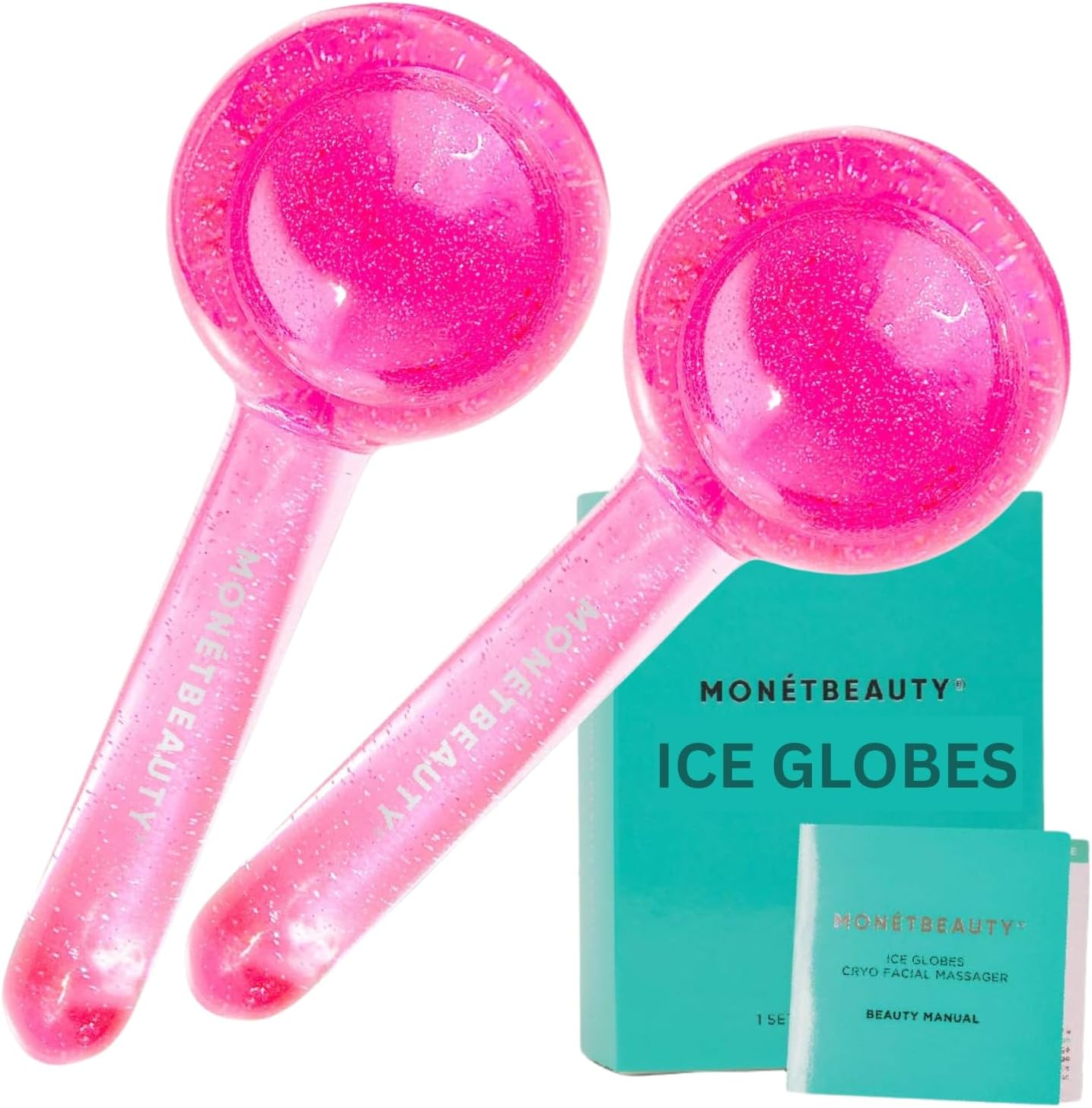 Mon&eacute;tbeauty Ice Globes for Facials, Freezer Safe and Highly Effective Facial Globes for Daily Beauty Routines, Tighten Skin, Reduce Puffiness and Headaches and Enhance Circulation (Purple)