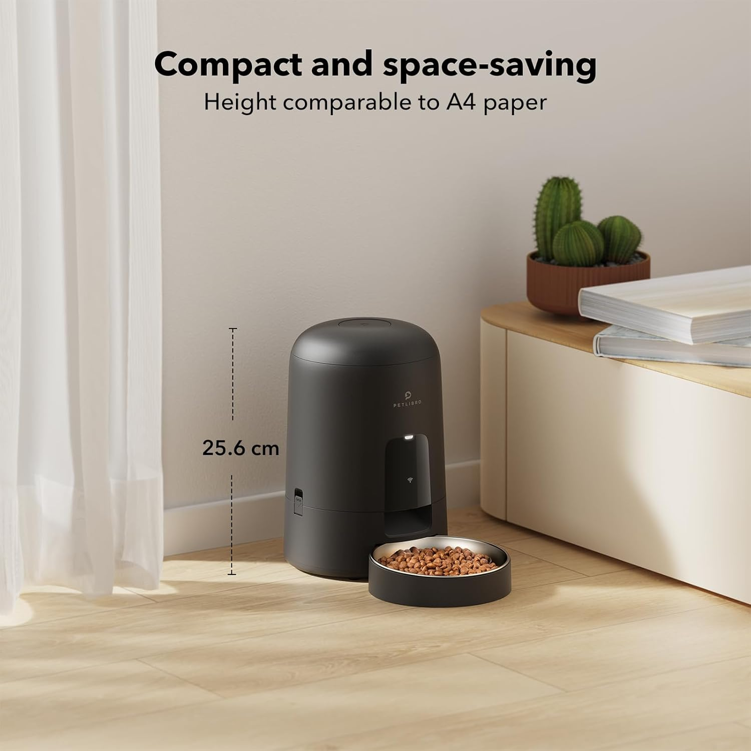 PETLIBRO Cordless Automatic Cat Feeder, Battery Operated, Wifi App Control, Air Smart Pet Feeder, Wireless & Compact Design, Dry Food Auto Dispenser with Timer, 30 Days between Charges image number 2