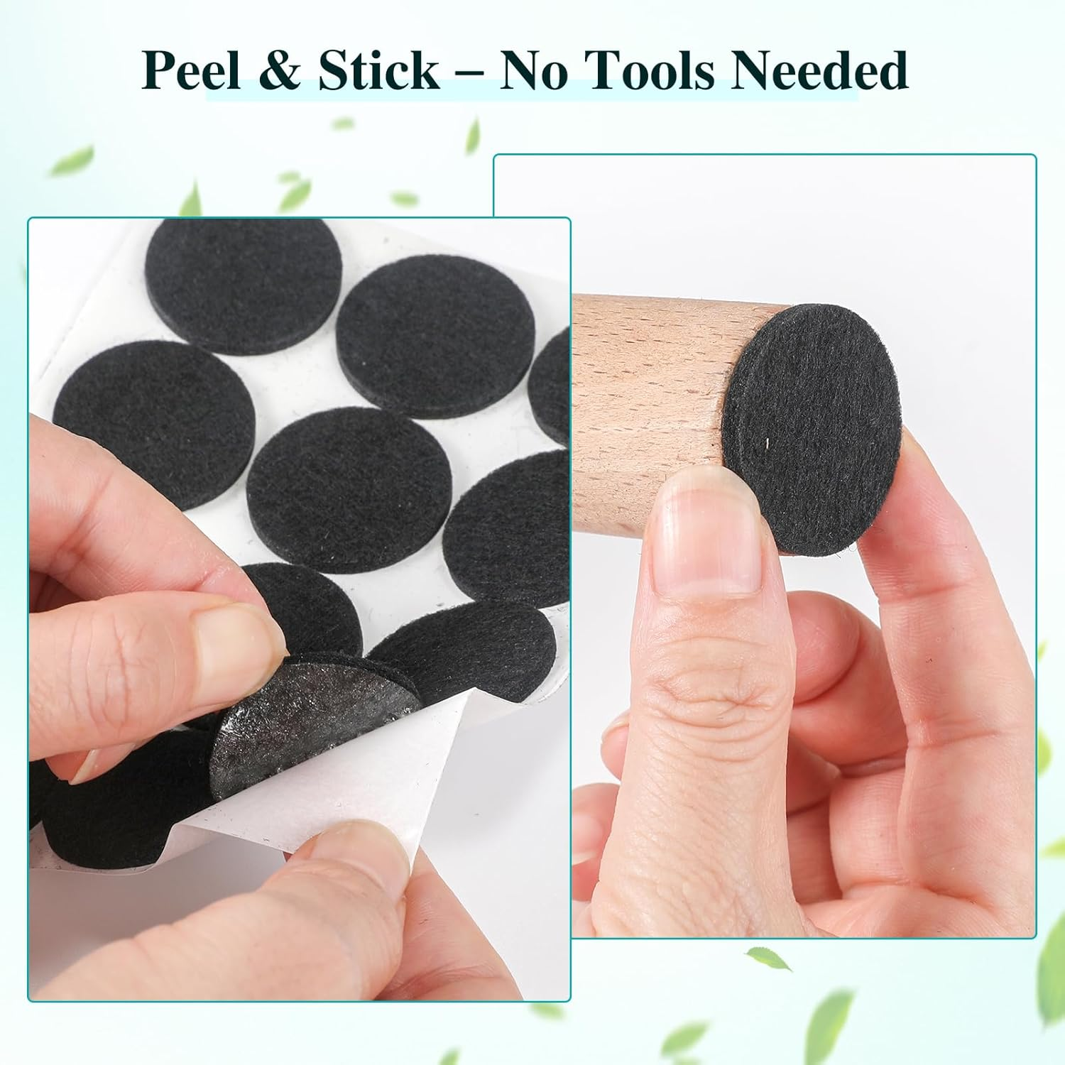 HNR 15 Mm Felt Pads, Pack of 108 Self-Adhesive Felt Pads, 3 Mm Thick, Floor Protection for Furniture Legs, Chair & Table Legs (Black) image number 1