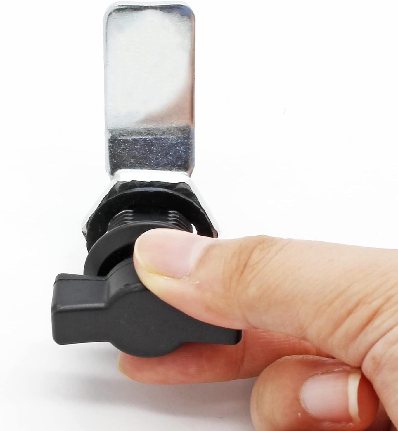 Kyuionty 2 Pcs Thumb Operated Offset Cam Lock, T Handle Thumb Cam Lock Swing Knob Turn Latch for Machine Cabinet Drawer image number 3