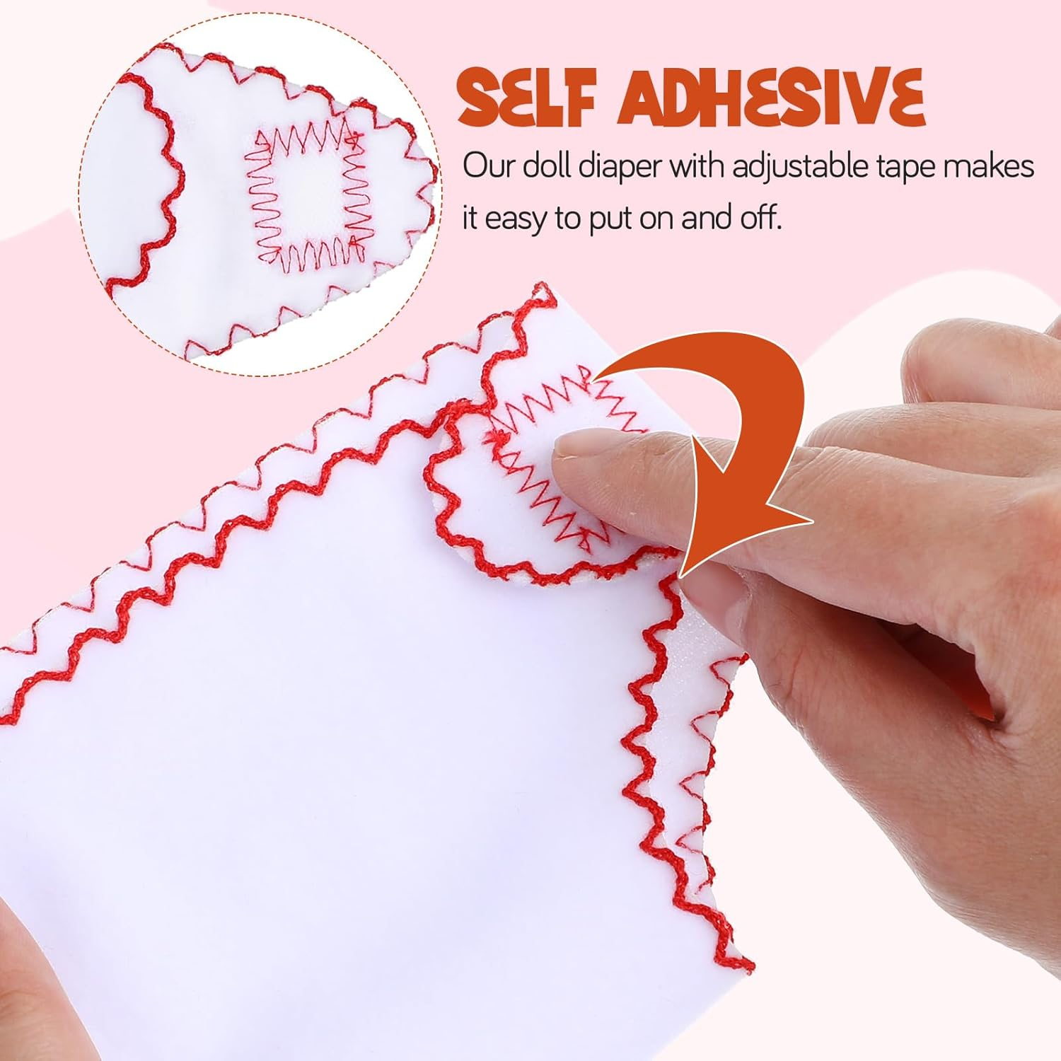 Kisangel Baby Doll Nappies Cloth Diapers 6Pcs Reusable Clothes Underwear for 18 Inch Dolls Kids DIY Care Play image number 1