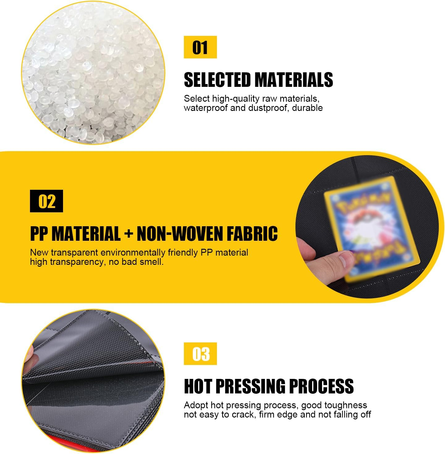 9 Pocket Trading Card Binder Holder, Card Binder for Game Cards Binder 9-Pocket, Sports Card Album with Card Sleeves, Basketball Card Sleeves Compatible with Yugioh MTG Cards, Put up to 360 Cards image number 3