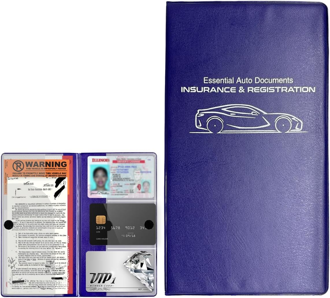 Yourkar Car Registration and Insurance Holder, 9.56"&times;5.19" Automotive Glove Box Organizer, Vehicle Card Document Glove Box Organizer for Documents Cards License, Car Accessories (Gray) image number 2