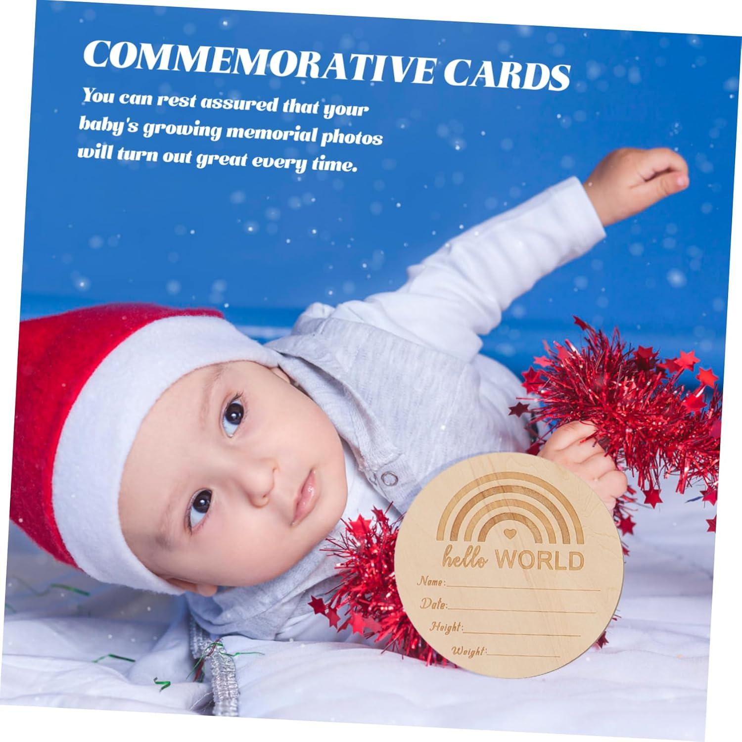 13Pcs Wooden Milestone Cards Photo Prop Newborn Name Sign Milestone Announcements image number 5