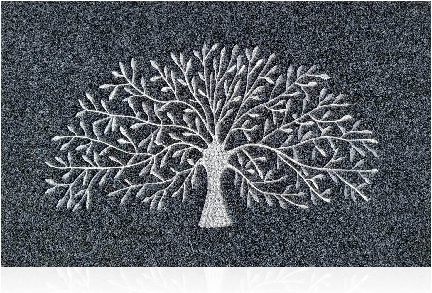 AAZZKANG Door Mats Outdoor Non Slip Front Door Mat Super Absorb Mud Easy to Clean Tree of Life Doormat for Entrance Indoor Patio Porch Grey