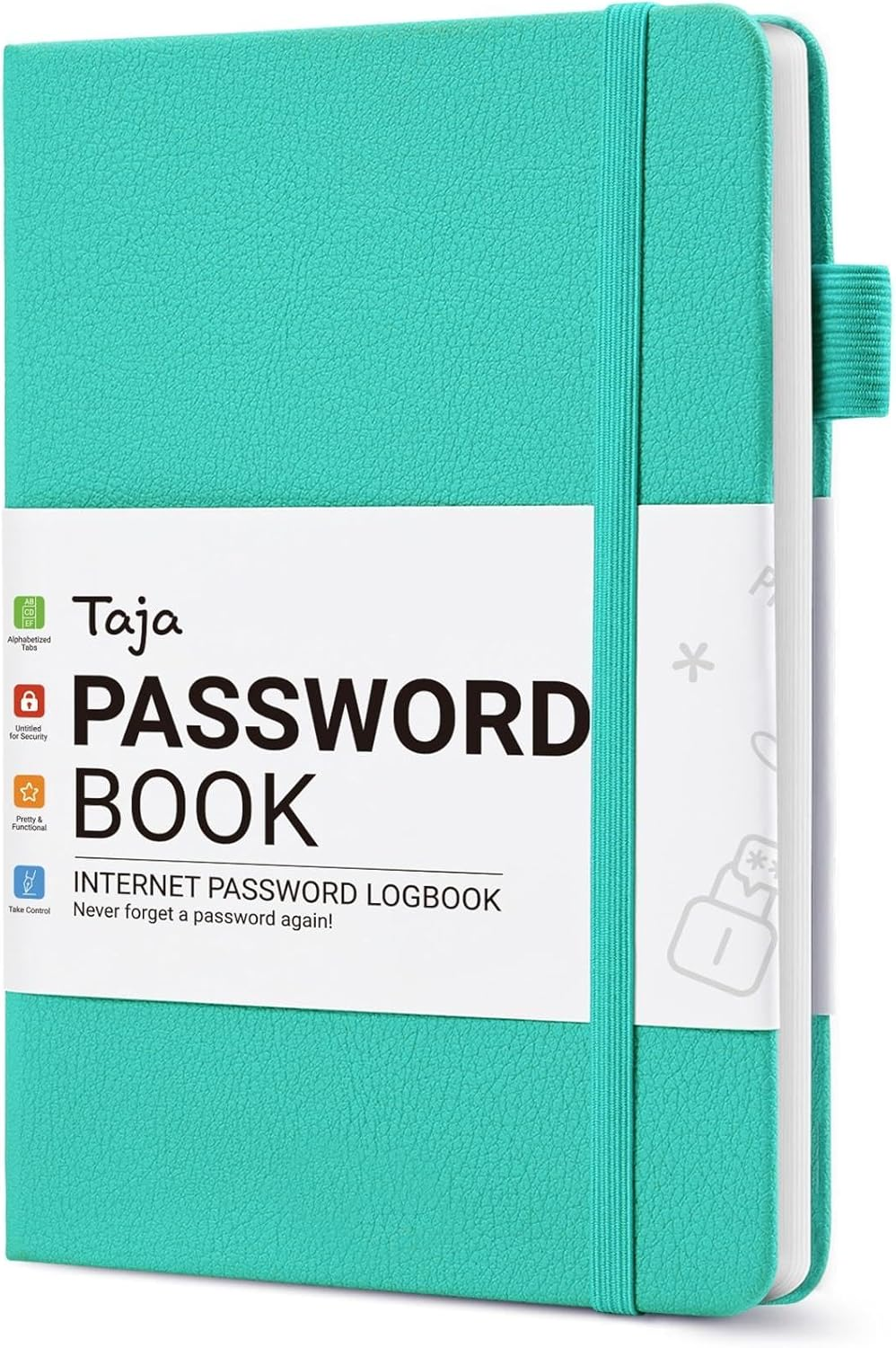 Taja Password Keeper Book with Alphabetical Tabs，Small Password Books for Seniors, Password Notebook for Internet Website Address Log in Detail, Password Logbook to Help You Stay Organized - Flower