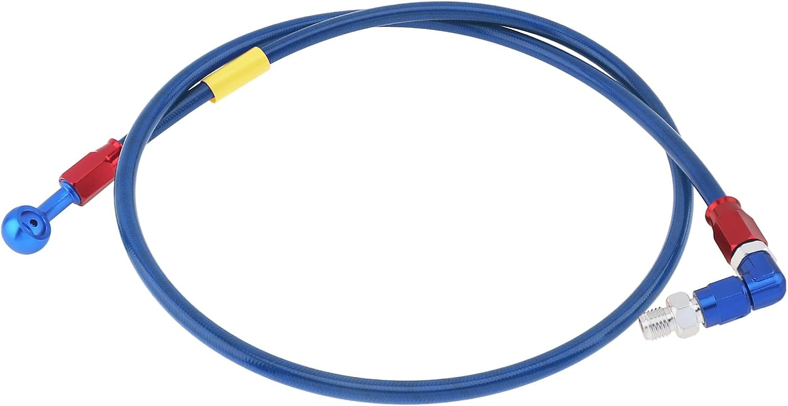 Windance 39Inch/100Cm 28 90 Degree M10 Brake Line Fit for Motorcycle Scooter ATV Dirt Pit Bike, Stainless Steel Braided Hydraulic Brake Oil Hose (Blue) image number 6