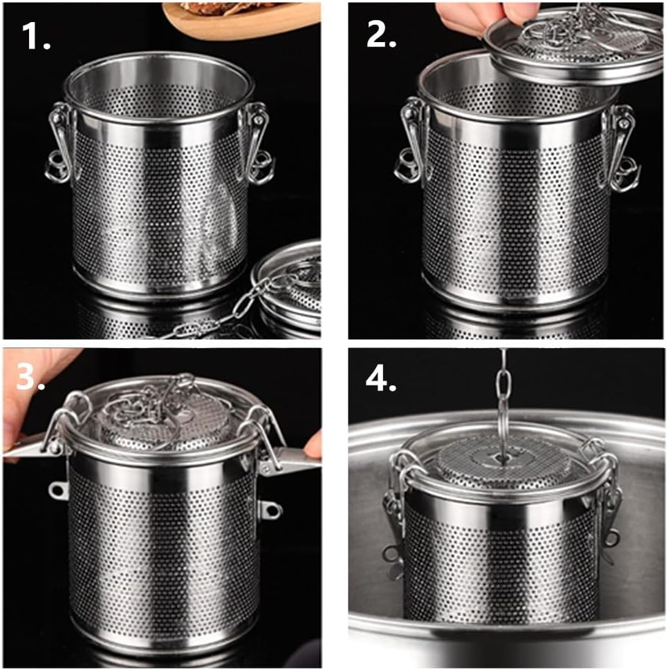 CAASFOOY Stainless Steel Seasoning Bag, Spice Filter, Spice Seasoning Spice Ball, Spice Filter Seasoning Strainer with an Extended Hanging Chain, for Filtering Soup, Tea, Herbs image number 5