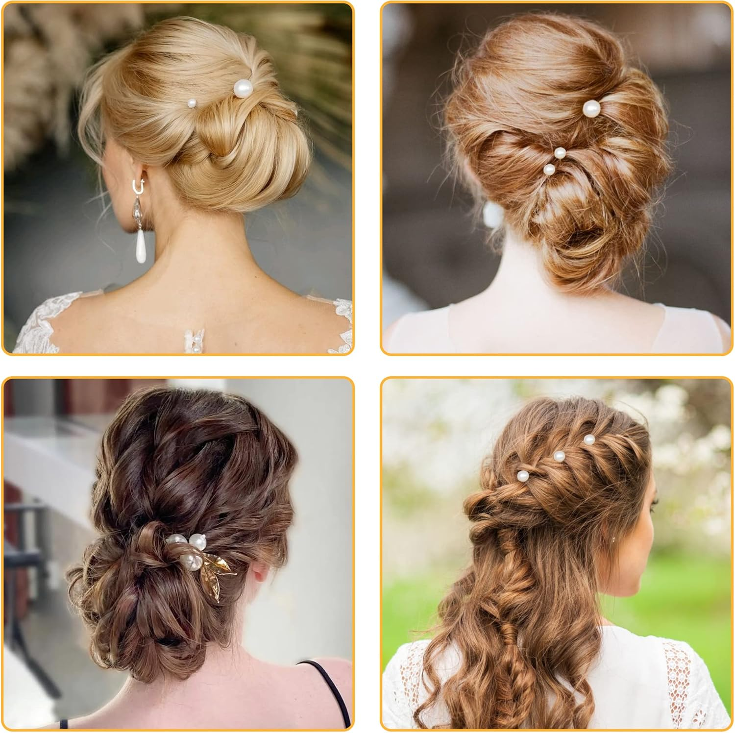 Pack of 18 Pearl Hair Pins, U-Shape Hair Accessories, Wedding, Golden Hair Accessories, Beads for Party, Prom, Wedding, Daily Life image number 2