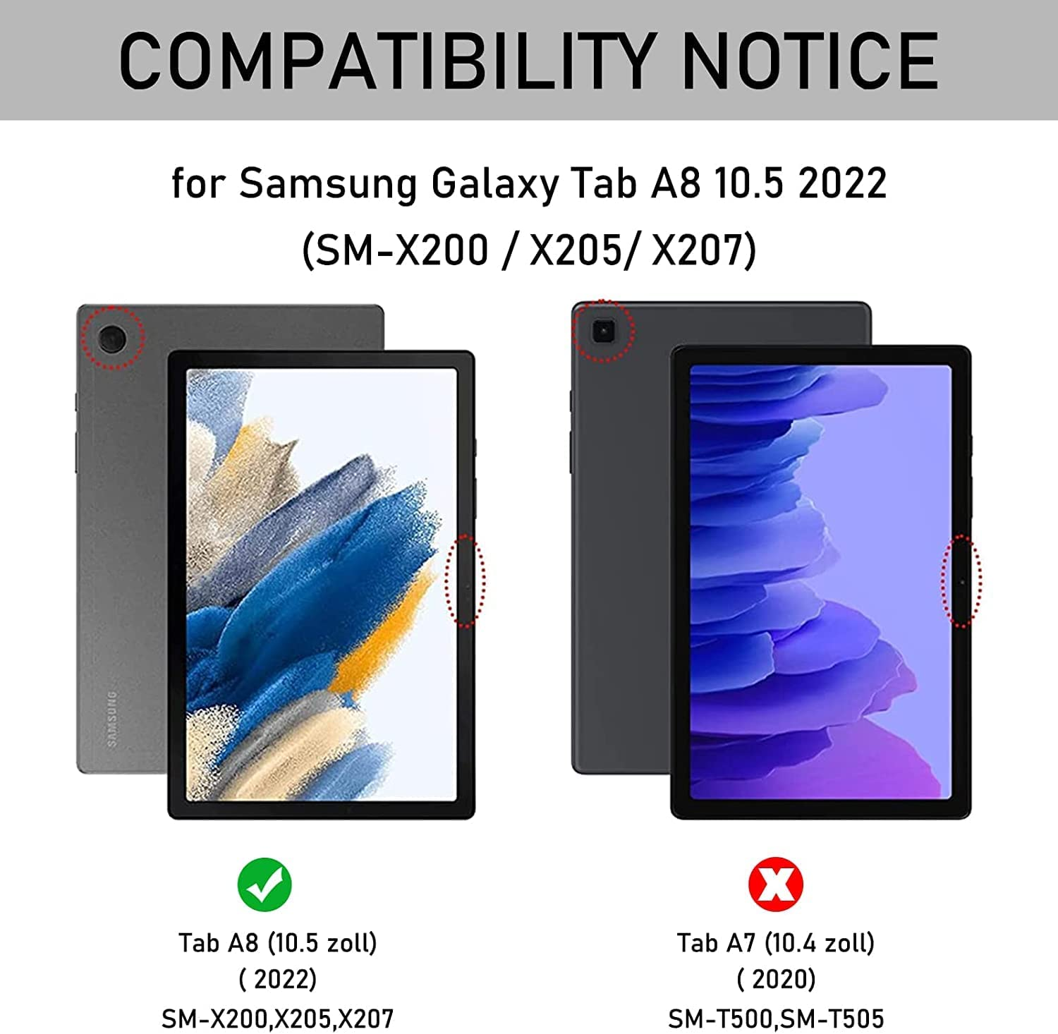 Ixtra Keyboard Case with Trackpad for Samsung Galaxy Tab A8 10.5 Inch 2022 SM-X200/X205/X207 Slim Shell Stand Cover with Built-In S Pen Holder, Magnetic Detachable Wireless Bluetooth Keyboard, Black