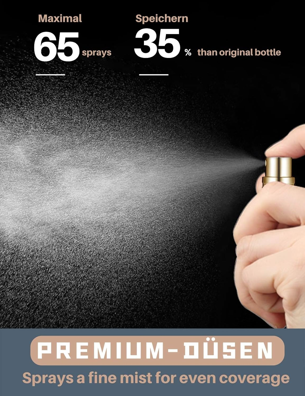 Asanana Perfume Atomiser Refillable, Filling Technology without Funnel Empty Perfume Atomiser Spray Bottle for Travel Handbag on the Go - Bk-Black image number 2