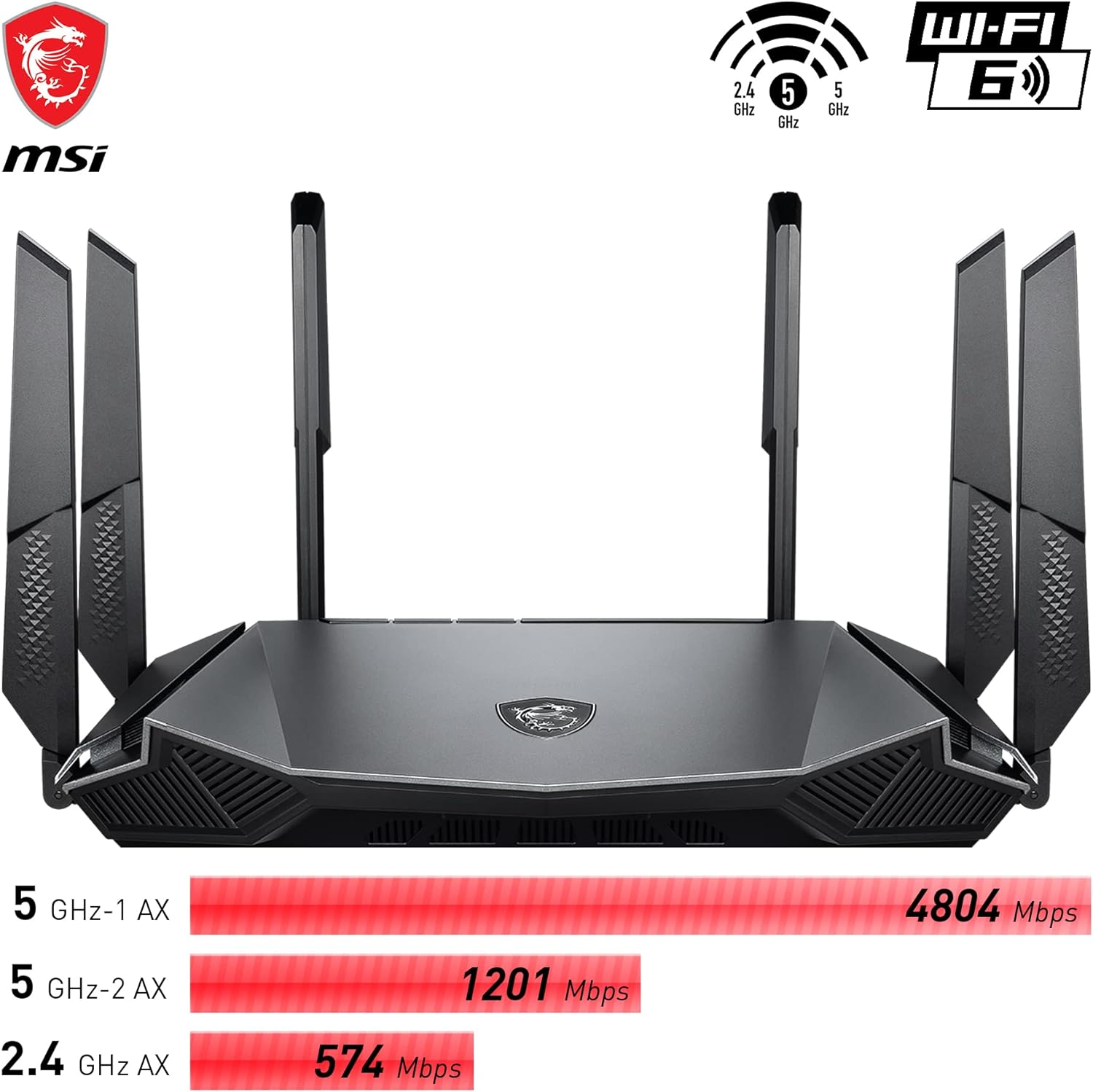 MSI Radix AX6600 Wifi 6 Tri-Band Gaming Router image number 1