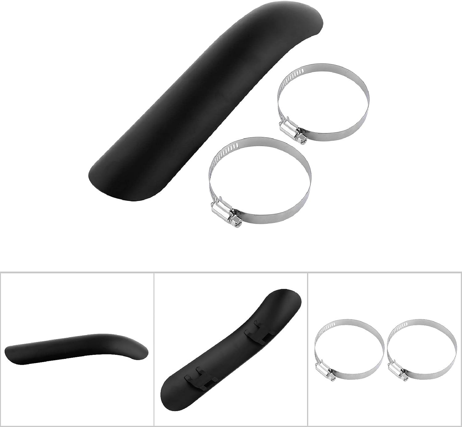 Exhaust Heat Shield Pipe,Steel Motorcycle Heat Shield Curve Exhaust Muffler Pipe Cover for Most of Motorcycles(Black) image number 5