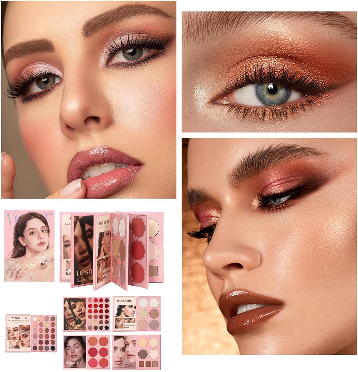 5-Layer Professional Makeup Palette, 67 Colors Book-Style Eyeshadow Palettes Cosmetics Kit for Women, All In-1 Makeup Palette with Eyeshadow Lipstick Highlighter Contour image number 6