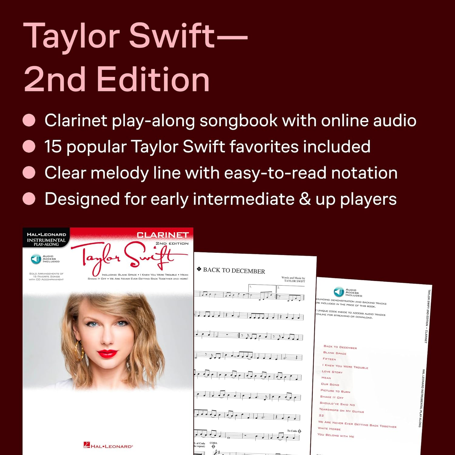 Taylor Swift for Clarinet - Instrumental Play-Along Cd/Pkg: Clarinet Play-Along Book with Online Audio image number 6