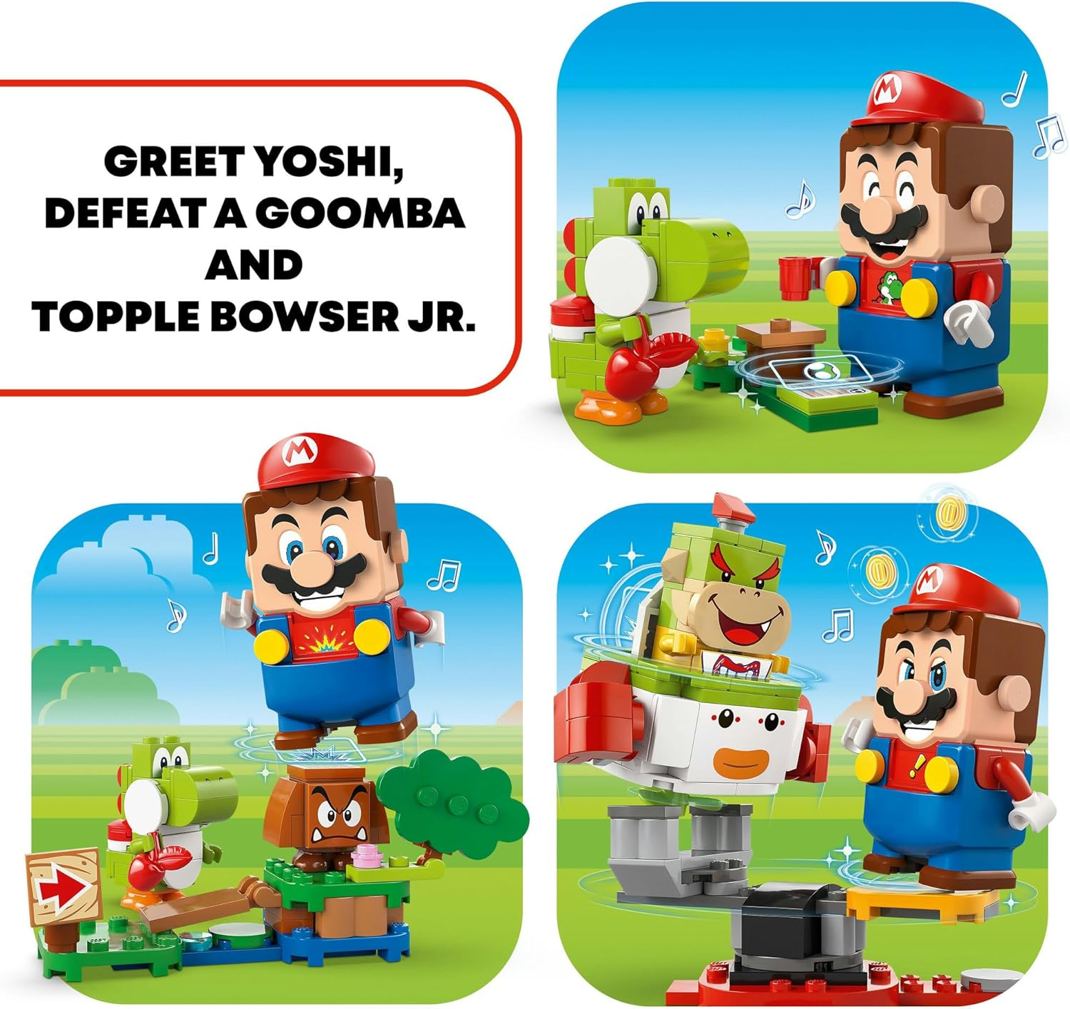 LEGO&reg; Super Mario Adventures with Interactive LEGO Mario (218 Pcs) Bowser Jr.&rsquo;S Clown Car Model, Building Set Game with Yoshi Figure, Creative Kids' Toy for Gaming Fans, 6+ Year Old Boys & Girls 71439 image number 5
