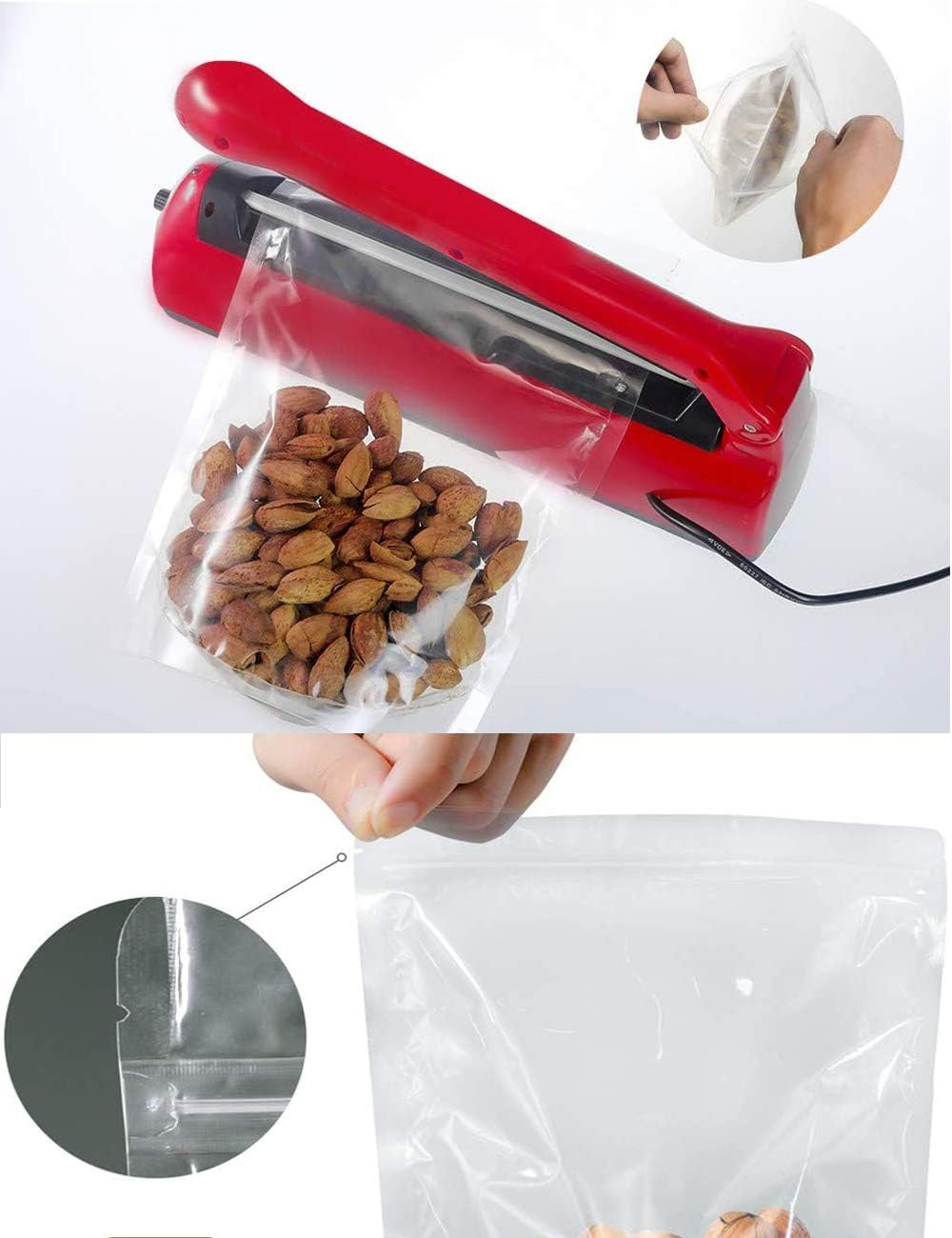 100PCS Lolly Food Bags, 14X20Cm Stand up Clear Pouches, Smell Proof Candy Storage, Reclosable Reusable Zip Lock Containers, Sealable Treat Bags for Snacks Beans Coffee image number 3
