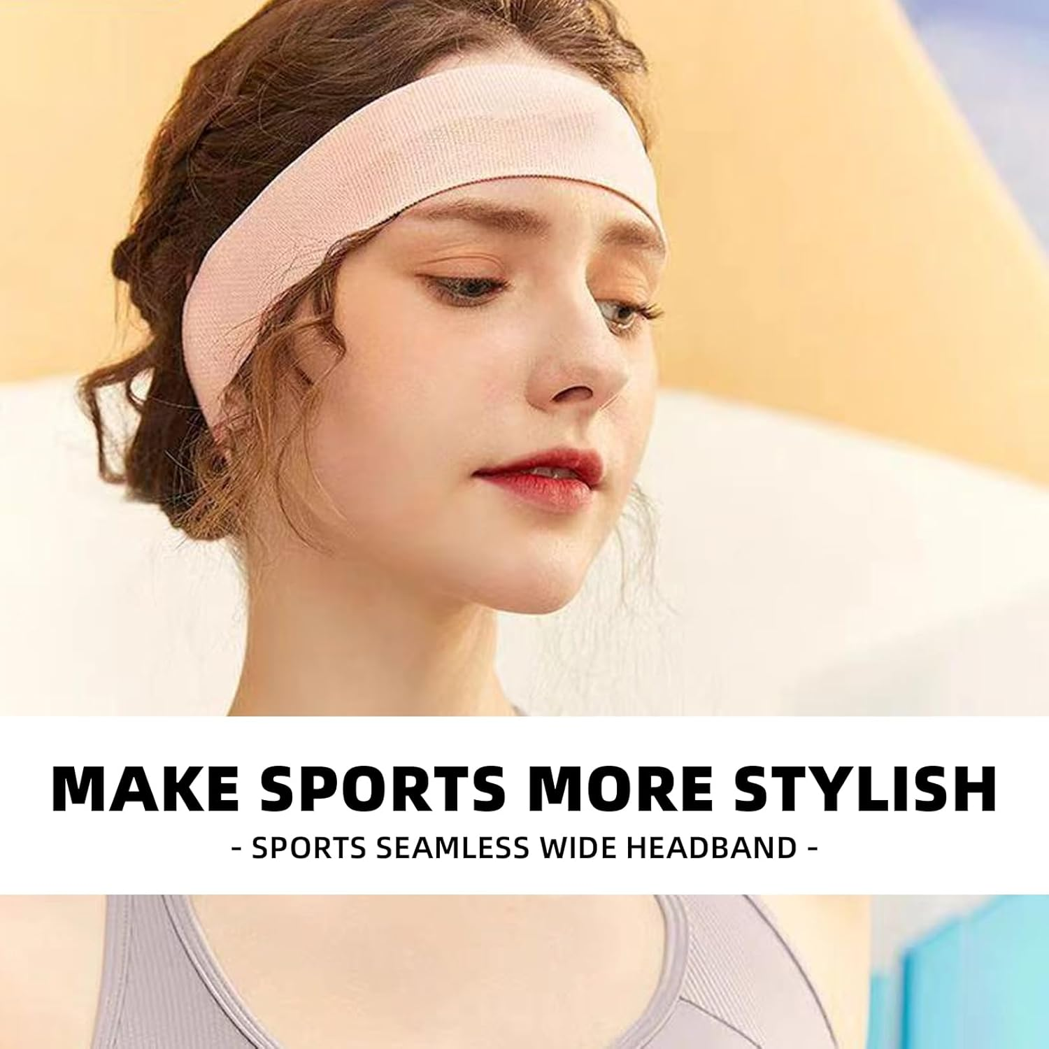 Pack of 6 Women'S Hair Bands, Elastic Headbands, Thin Sports Headbands, Yoga Headbands, Wide, Headband for Women, Band Wide Elastic, Hair Summer Hairband, Sporty Cotton Headband image number 6