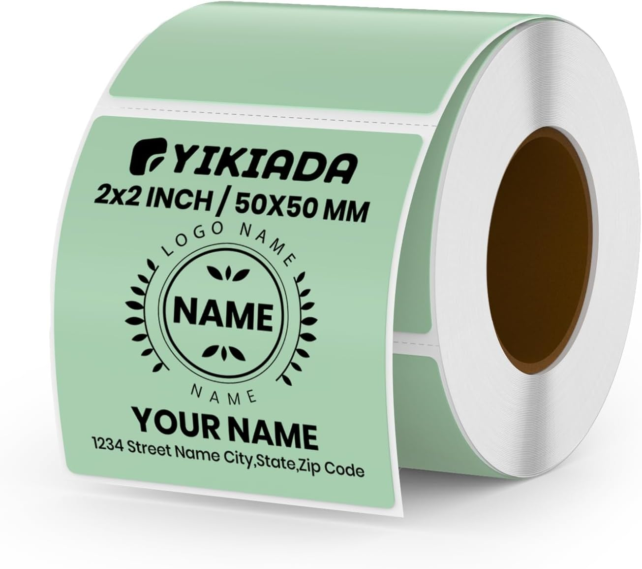 YIKIADA White Direct Thermal Labels Self-Adhesive 2 Inch X 2 Inch Rectangle Printer Stickers Waterproof Vinyl Decal Nametag for QR Code Adress Busineses & Warehouses 500 PCS per Roll