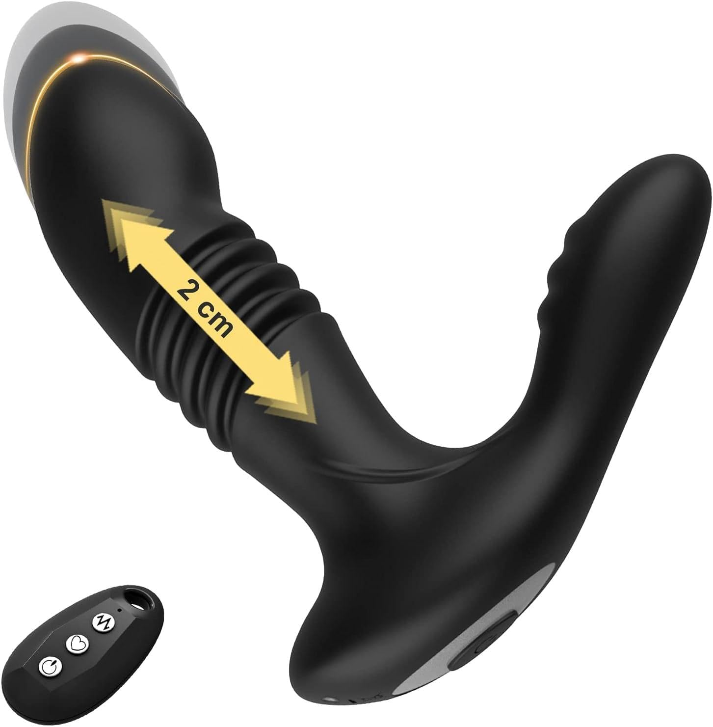 Thrusting Anal Vibrator Prostate Massager - Anal Toy Butt Plug with 3 Thrust & 12 Vibration Modes, Remote Control Anal Male P Spot Prostate Massager Dildo for G-Spot Men Waterproof Adult Sex Toy image number 5